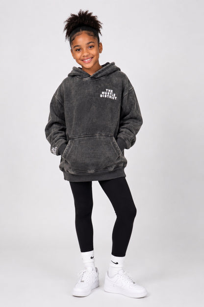 Youth DBTR Acid Wash Hoodie - Black