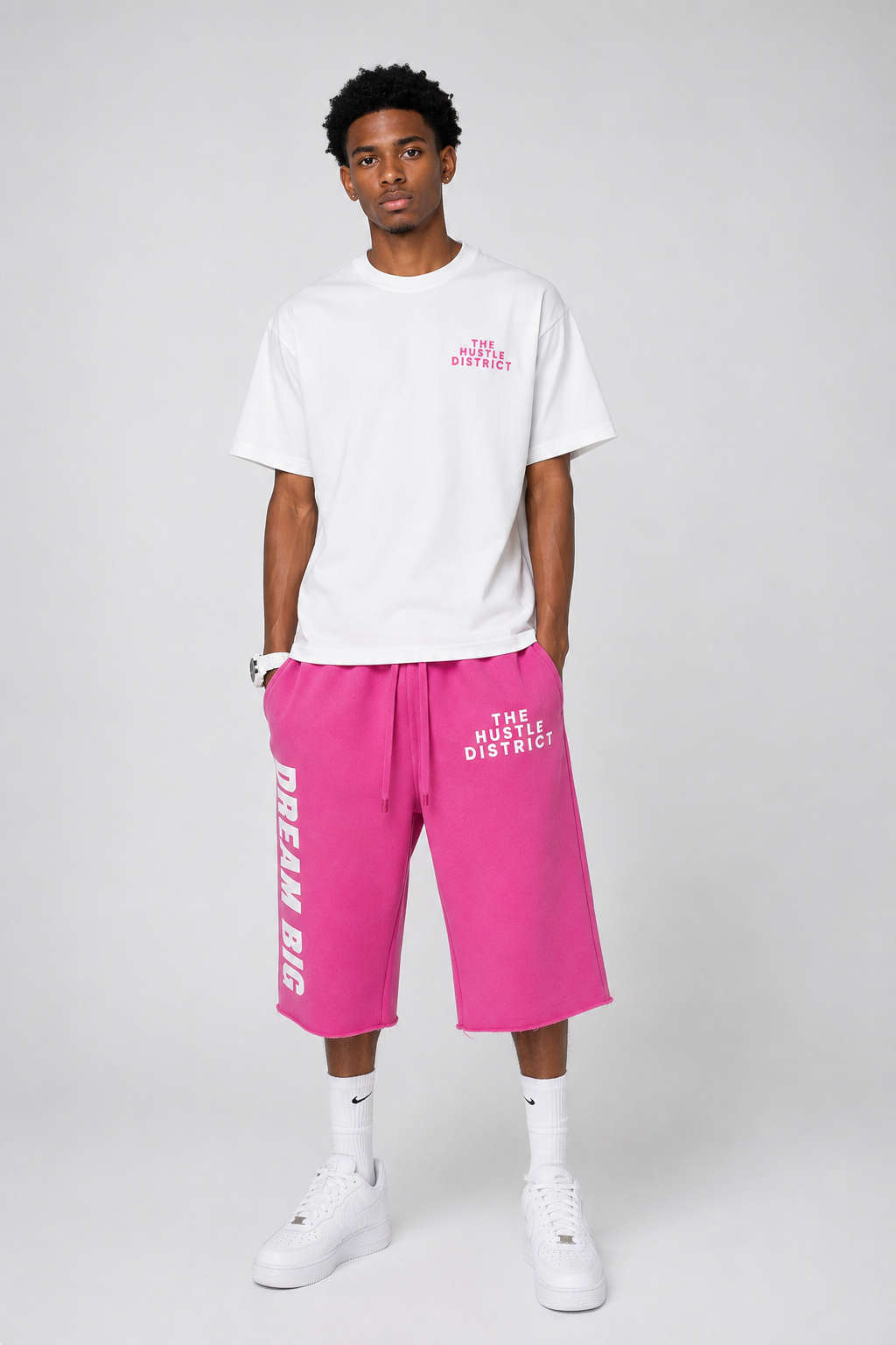 DBTR Extended Shorts - Pink - The Hustle District
