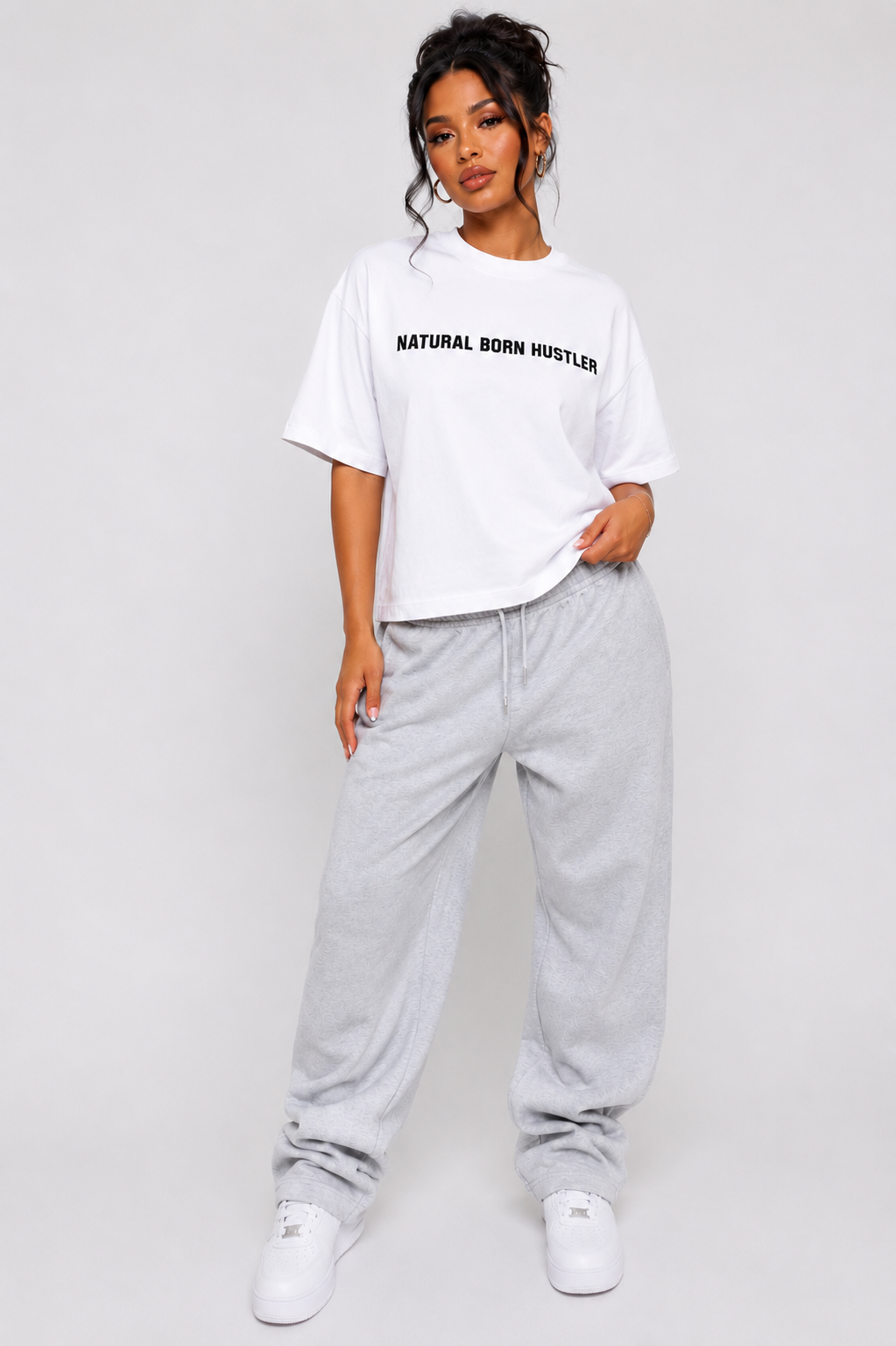 NBH Drop Shoulder Tee - White - The Hustle District