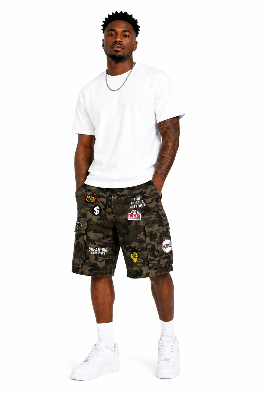 DBTR Patchwork Cargo Shorts - The Hustle District