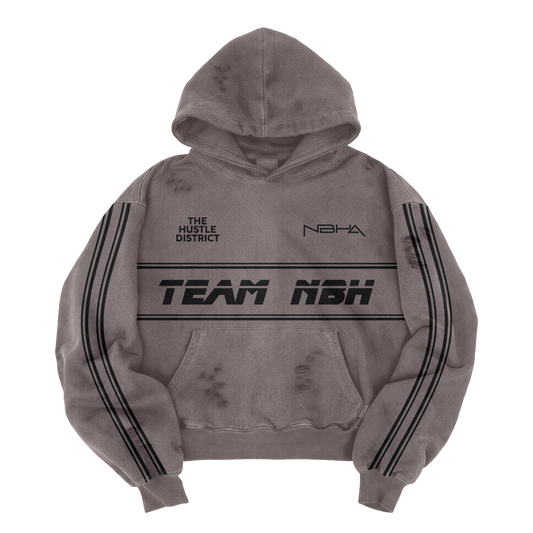 Team NBH Distressed Hoodie - Charcoal Grey - The Hustle District