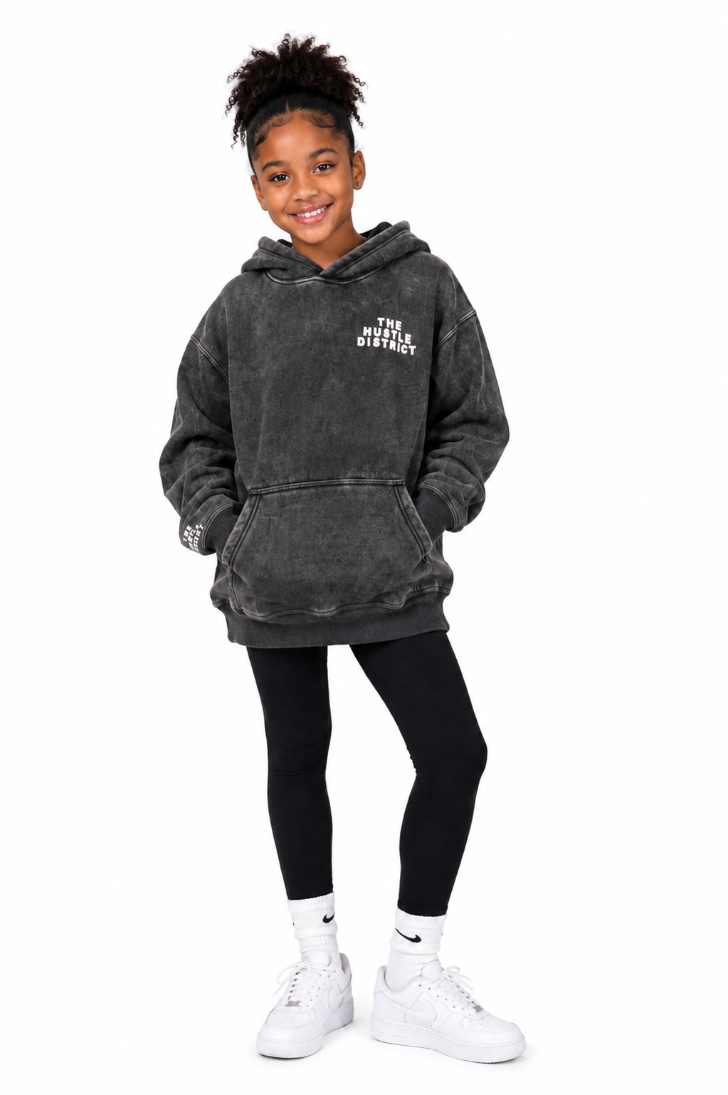 Youth DBTR Acid Wash Hoodie - Black - The Hustle District