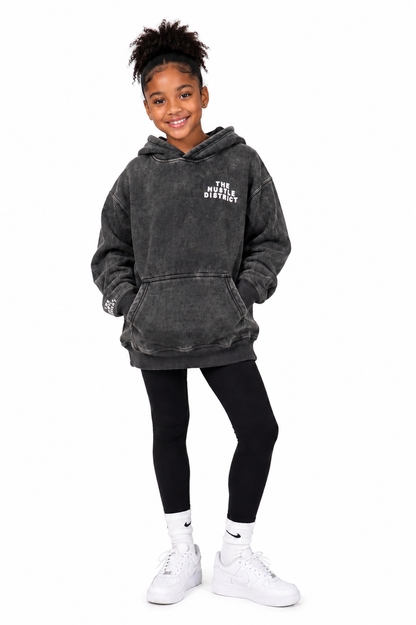 Youth DBTR Acid Wash Hoodie - Black - The Hustle District