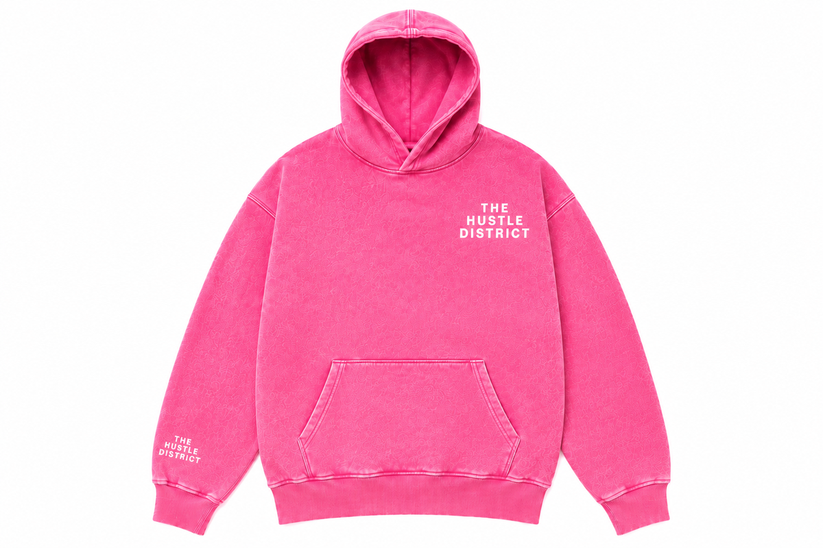 Youth DBTR Acid Wash Hoodie - Pink - The Hustle District
