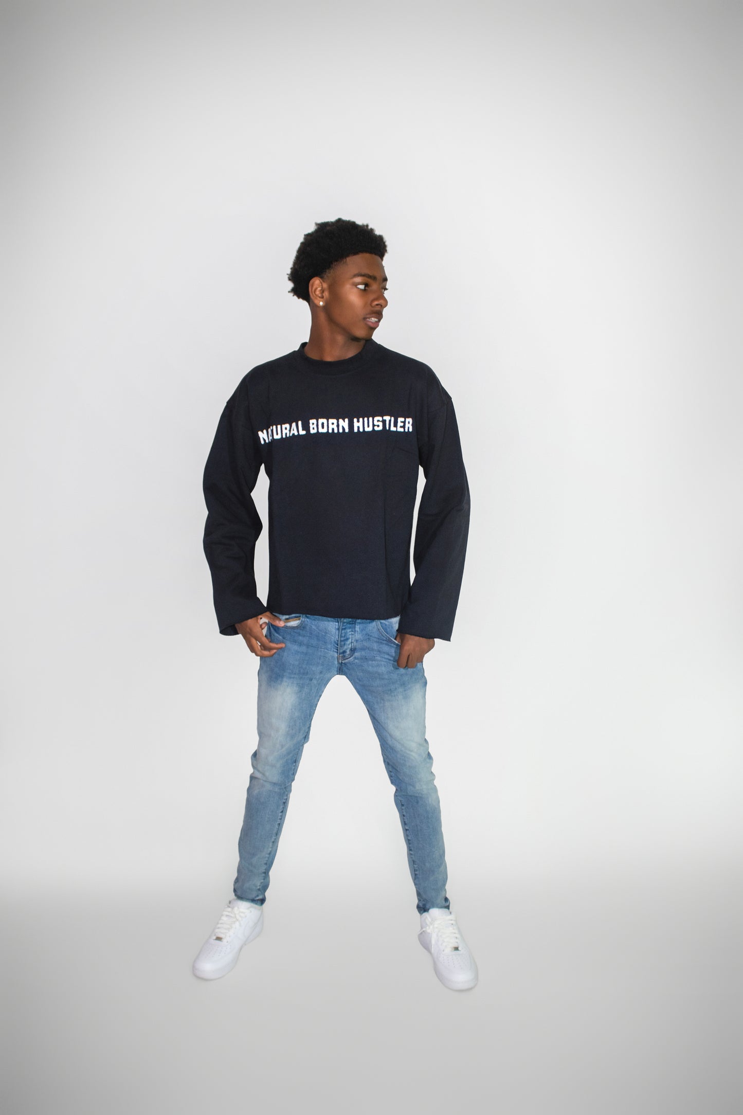 NBH Crop Sweatshirt - Black - The Hustle District