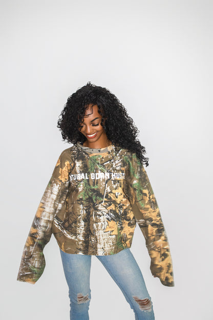 NBH Crop Sweatshirt - Camo - The Hustle District