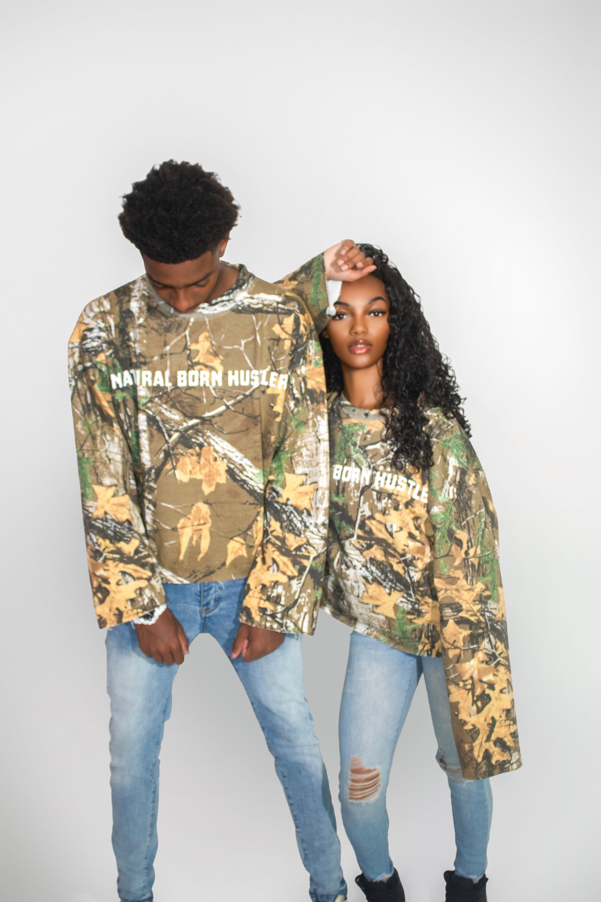 NBH Crop Sweatshirt - Camo - The Hustle District