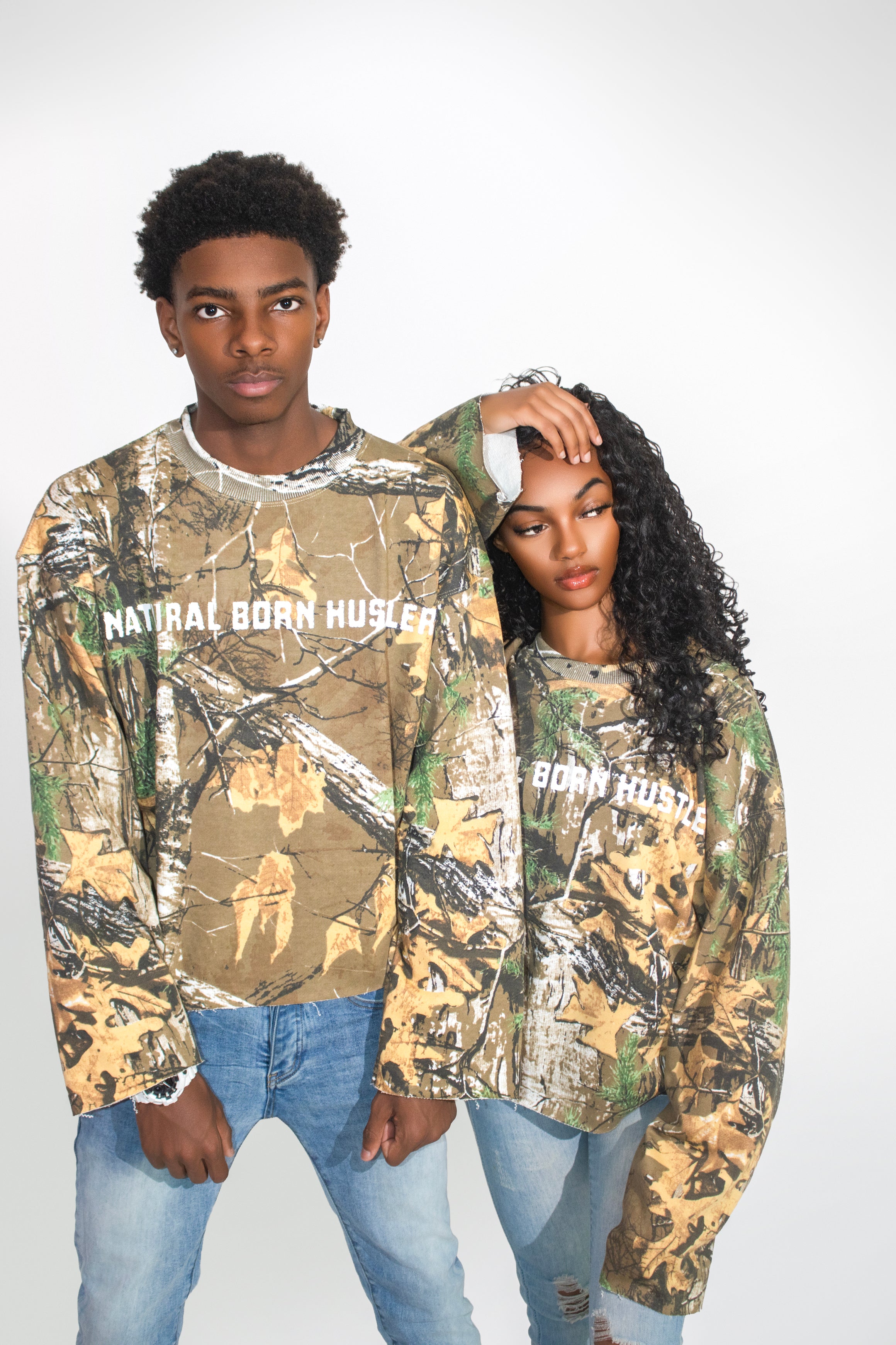 NBH Crop Sweatshirt - Camo - The Hustle District