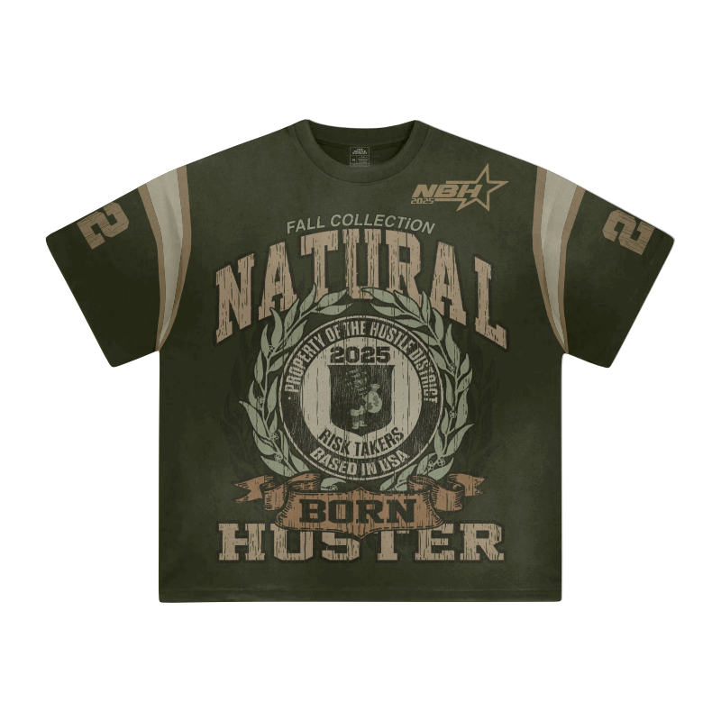 Fall Collection Oversized Tee - Olive