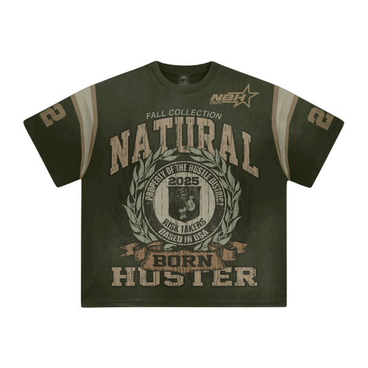 Fall Collection Oversized Tee - Olive