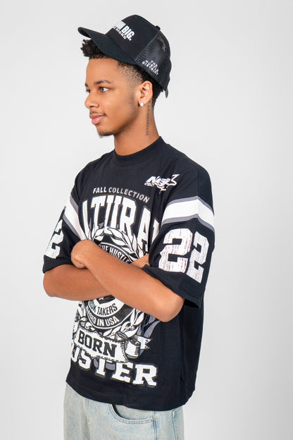 Fall Collection Oversized Tee – Black