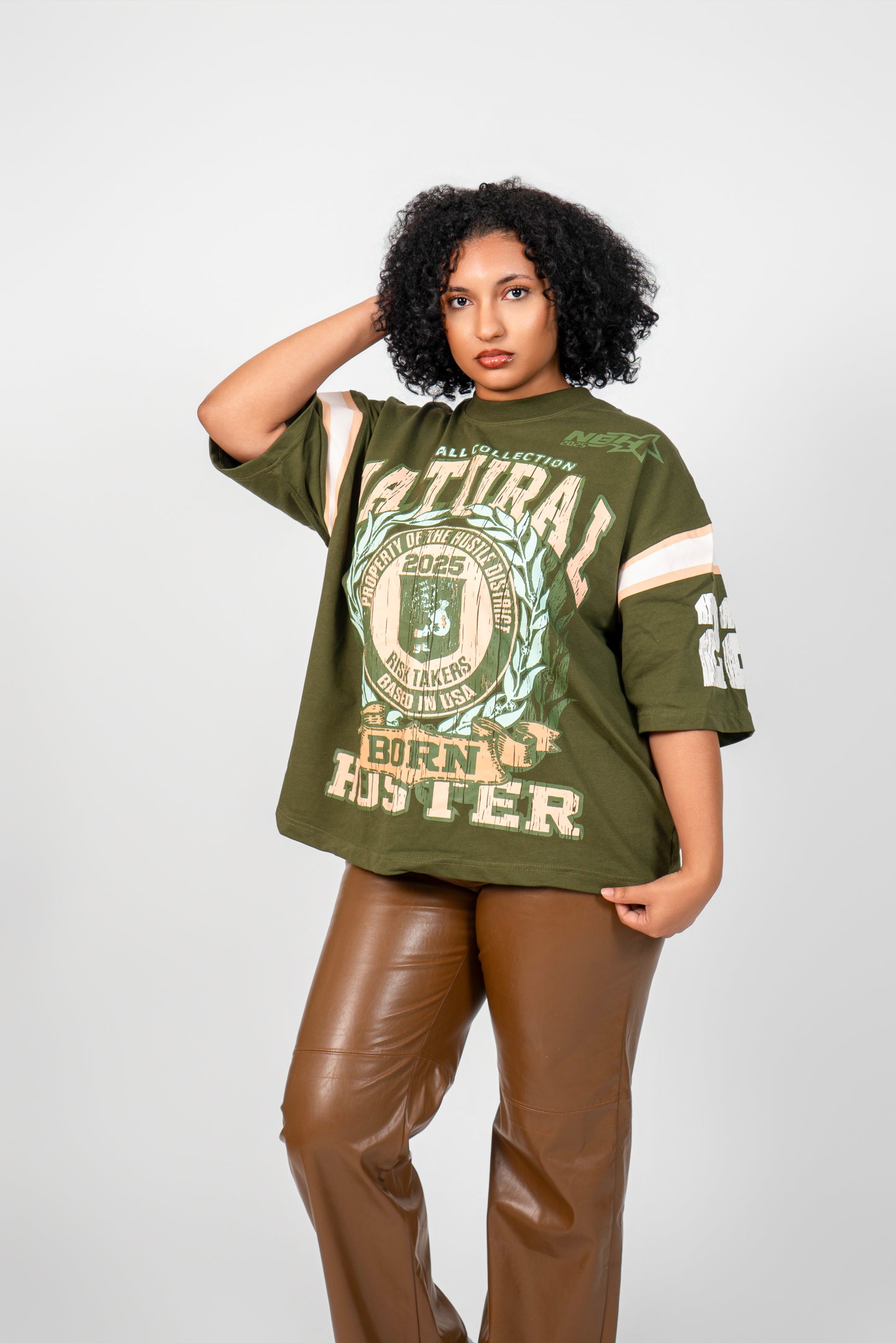 Fall Collection Oversized Tee - Olive