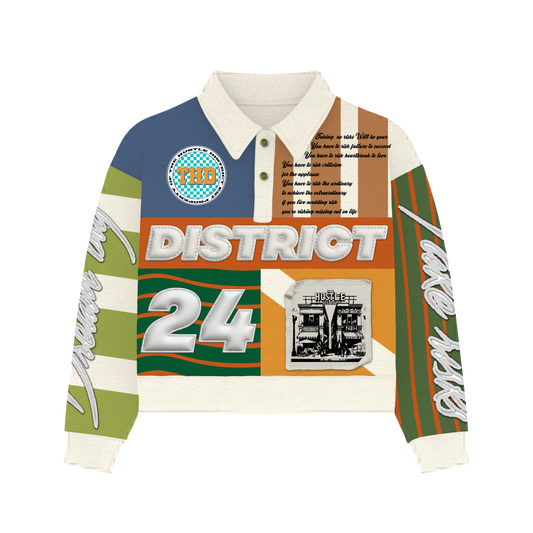 District 24 Cropped Collar Shirt - Long Sleeve - The Hustle District